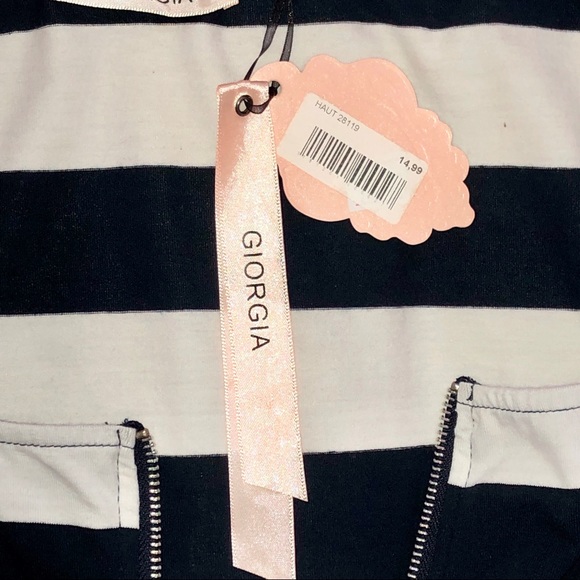 NWT GIORGIA White/Blue Striped Dress - Picture 5 of 8